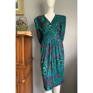vintage 80s VLP petites : printed dress